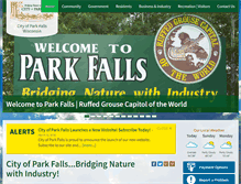 Tablet Screenshot of cityofparkfalls.com